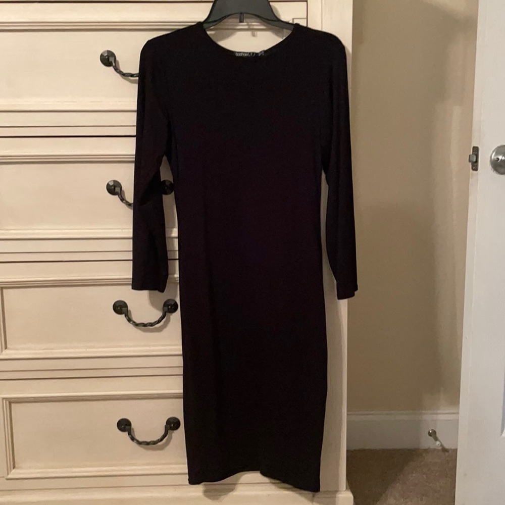 NWT Black long sleeve midi dress